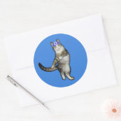 Chanoeka Stickers met Dancing Kitty Cat in Kippah (Envelop)