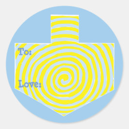 Chanoeka Stickers Rond (1 1/2", 3") Gepersonalisee