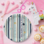 Chanoeka Strepen en Plezier Papieren Bordje (Feest)