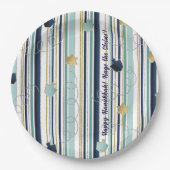 Chanoeka Strepen en Plezier Papieren Bordje (Voorkant)