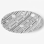 Chanoeka Stripes, Sterren en Dreidels Papieren Bordje (Gekanteld)