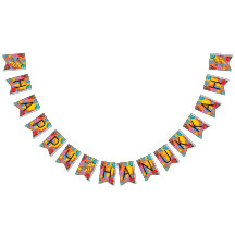 Chanoeka Swallowtail Banner Dancing Dreidels