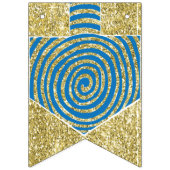 Chanoeka Swallowtail Banner Dreidel Swirls (Eerste vlag)