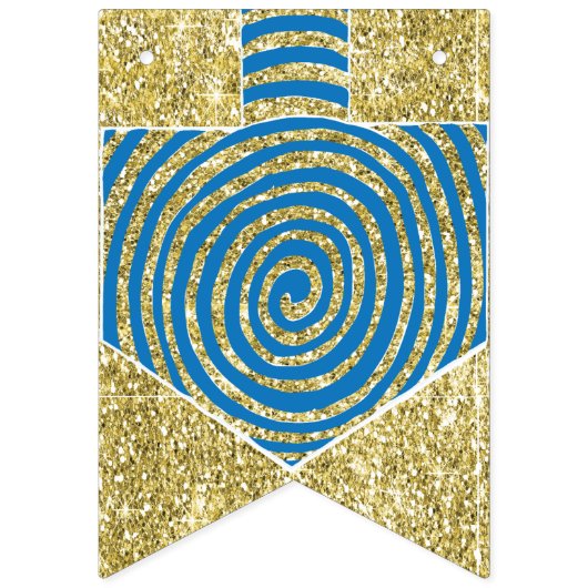 Chanoeka Swallowtail Banner Dreidel Swirls (Eerste vlag)