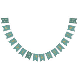 Chanoeka Swallowtail Banner Turquoise Gouden Dreid
