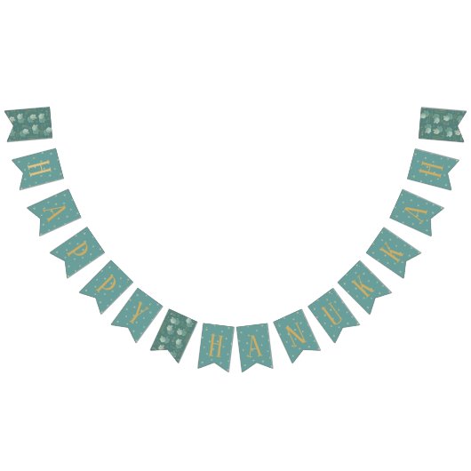 Chanoeka Swallowtail Banner Turquoise Gouden Dreid (Alle)
