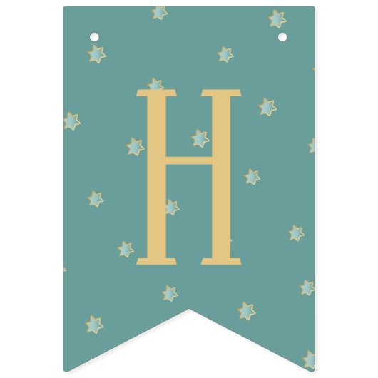 Chanoeka Swallowtail Banner Turquoise Gouden Dreid (Tweede vlag)