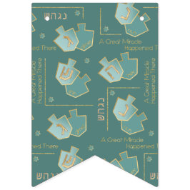 Chanoeka Swallowtail Banner Turquoise Gouden Dreid