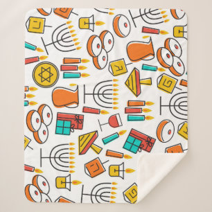 Chanoeka-symbolen: joods vakantiepatroon. sherpa deken