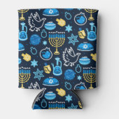 Chanoeka symboliseert blauw patroon blikjeskoeler (Voorkant)