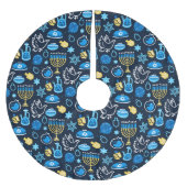 Chanoeka symboliseert blauw patroon kerstboom rok (Voorkant)