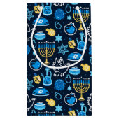 Chanoeka symboliseert blauw patroon klein cadeauzakje (Achterkant)