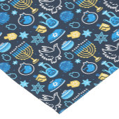 Chanoeka symboliseert blauw patroon korte tafelloper (Hoek)