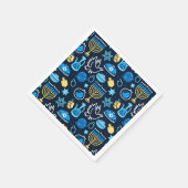 Chanoeka symboliseert blauw patroon servet (Hoek)