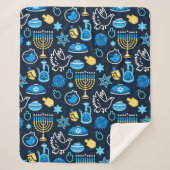 Chanoeka symboliseert blauw patroon sherpa deken (Voorkant)