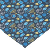 Chanoeka symboliseert blauw patroon tafelkleed (Gekanteld)