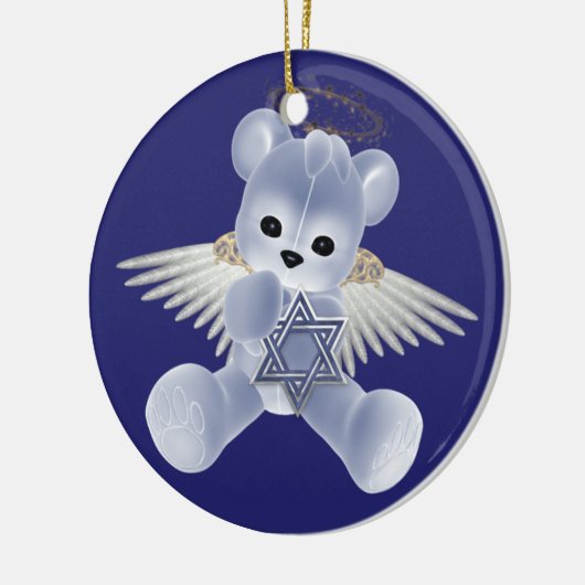 Chanoeka Teddy Bear Keramisch Ornament (Links)