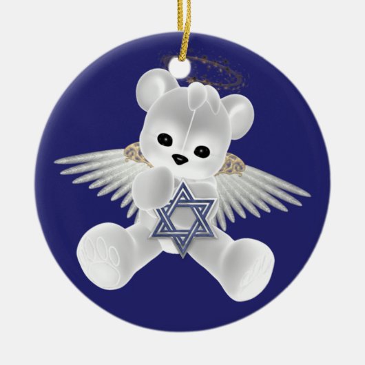 Chanoeka Teddy Bear Keramisch Ornament (Voorkant)