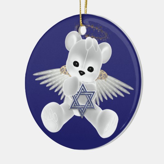 Chanoeka Teddy Bear Keramisch Ornament (Links)