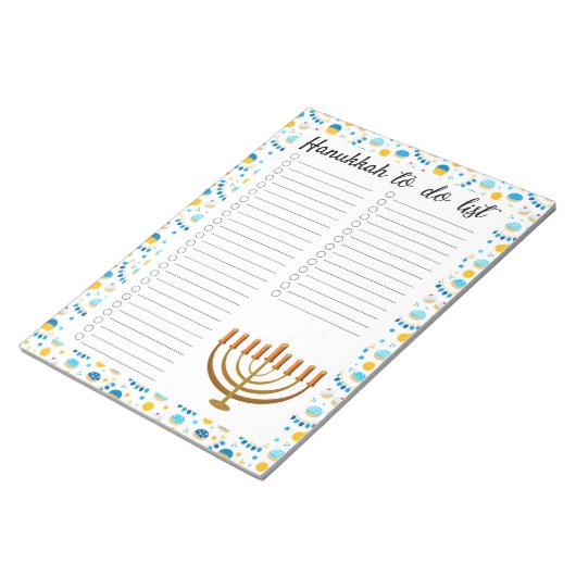 Chanoeka to do list notitieblok (Schuin)