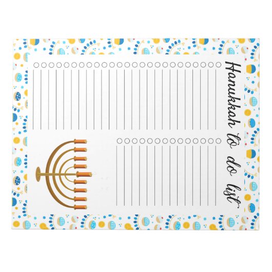 Chanoeka to do list notitieblok (Voorkant)