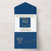 Chanoeka uitnodiging donkerblauw voor speciale dag (Binnen)