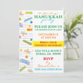 Chanoeka Uitnodiging Party Design (Staand voorkant)