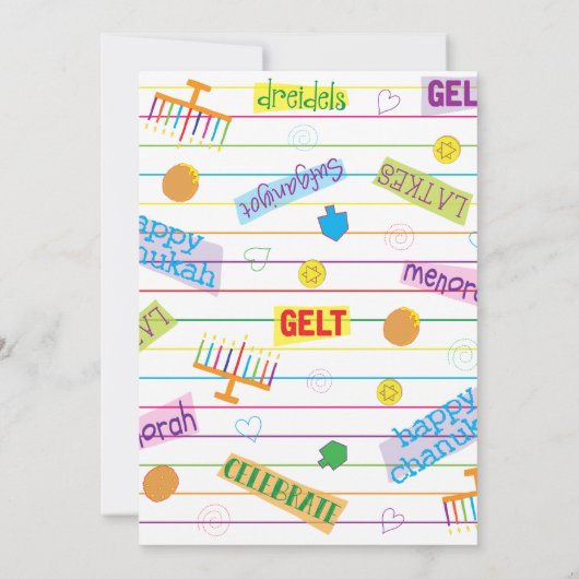 Chanoeka Uitnodiging Party Design (Achterkant)