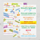 Chanoeka Uitnodiging Party Design (Voorkant / Achterkant)