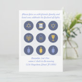 Chanoeka Uitnodiging Schattigee Eenvoudige Feestvi (Staand voorkant)