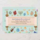 Chanoeka Uitnodiging voor viering (Voorkant / Achterkant)