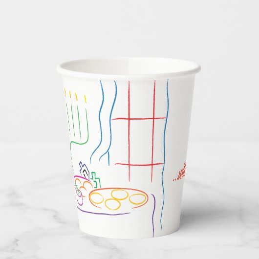 Chanoeka Vakantie diner 8 oz. Papieren Bekers (Links)