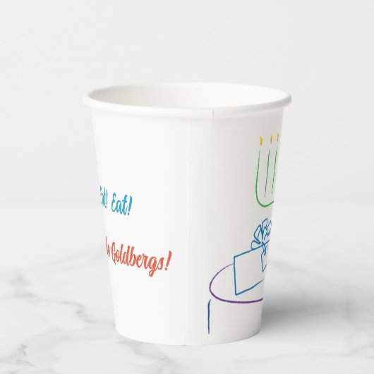 Chanoeka Vakantie diner 8 oz. Papieren Bekers (Rechts)