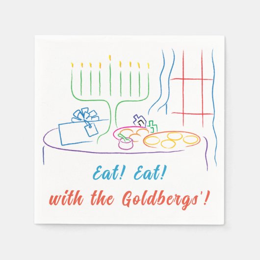 Chanoeka Vakantie Diner Servet (Voorkant)