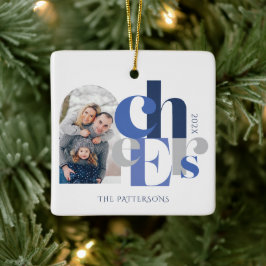 Chanoeka Vet Foto Blauw Keramisch Ornament