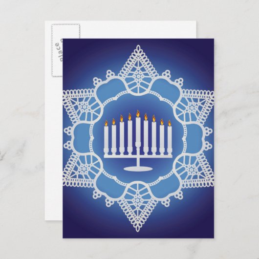 Chanoeka Viering - Elegant design Briefkaart (Voorkant / Achterkant)