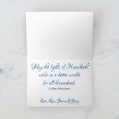 Chanoeka Wenskaart Blues & Golds Feestdagen Kaart (Binnen)