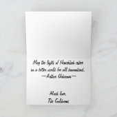 Chanoeka Wenskaart/envelop "Chanoeka Chevron" Feestdagen Kaart (Binnen)