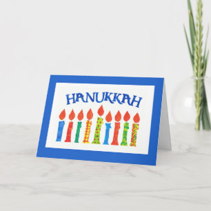 Chanoeka wenskaart met kaarsen feestdagen kaart
