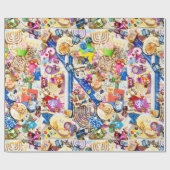 Chanoekaarpapier, 30 x 6 inch cadeaupapier (Vlak)