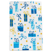 Chanoekaas Cadeaus Gifts w/Bows White Medium Cadeauzakje (Voorkant)