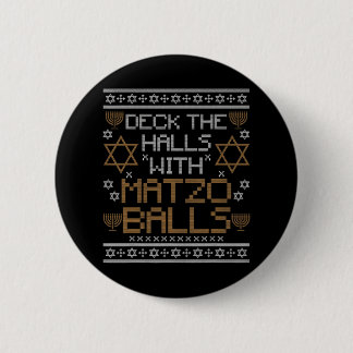 Chanoeka's Menorah Deck De Hallen Matzo Ballen Ronde Button 5,7 Cm