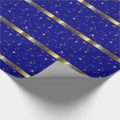 Chanokah Blue Gold Wrapping Paper Cadeaupapier (Hoek)