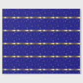 Chanokah Blue Gold Wrapping Paper Cadeaupapier (Vlak)