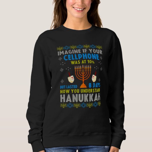 Chanokah Cellphone Quote Joodse Pride Ugly Hanukka Trui (Voorkant)
