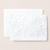 Chanokah met ster van David Modern Silver Folie Kaarten (Met envelop)