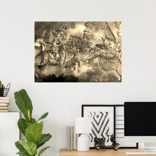 CHANSON DE ROLAND, MIDDELEEUWSE RIDDERS IN TOERNOO POSTER (Thuiskantoor)