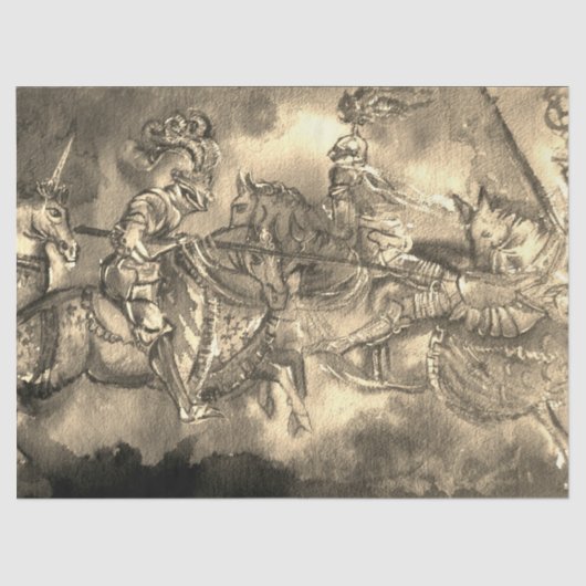 CHANSON DE ROLAND/ MIDDELEEUWSE RIDDERS IN TOERNOO TISSUEPAPIER (Voorkant)