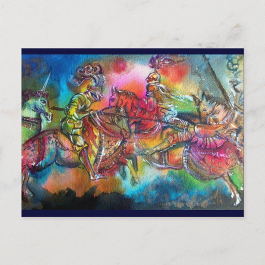 CHANSON DE ROLAND / STRIJD VAN RIDDERS IN TOERNOOI BRIEFKAART (Voorkant)