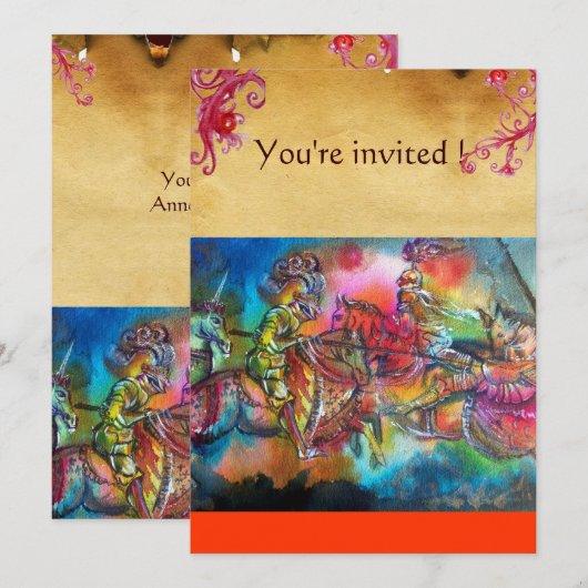 CHANSON DE ROLAND / STRIJD VAN RIDDERS IN TOERNOOI KAART (Voorkant / Achterkant)